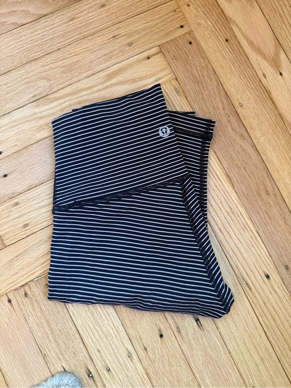 lululemon athletica Black and White Striped Leggings